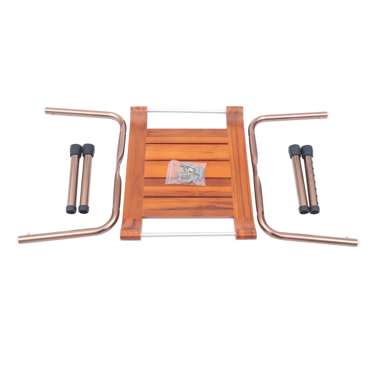 Teak Shower Stool Bathroom Bench Adjustable Non-Slip S827