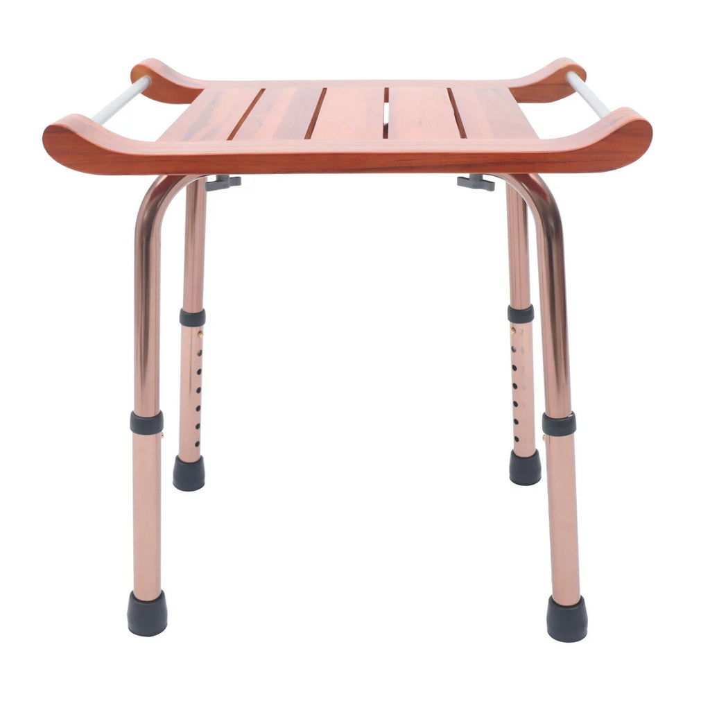 Teak Shower Stool Bathroom Bench Adjustable Non-Slip S827