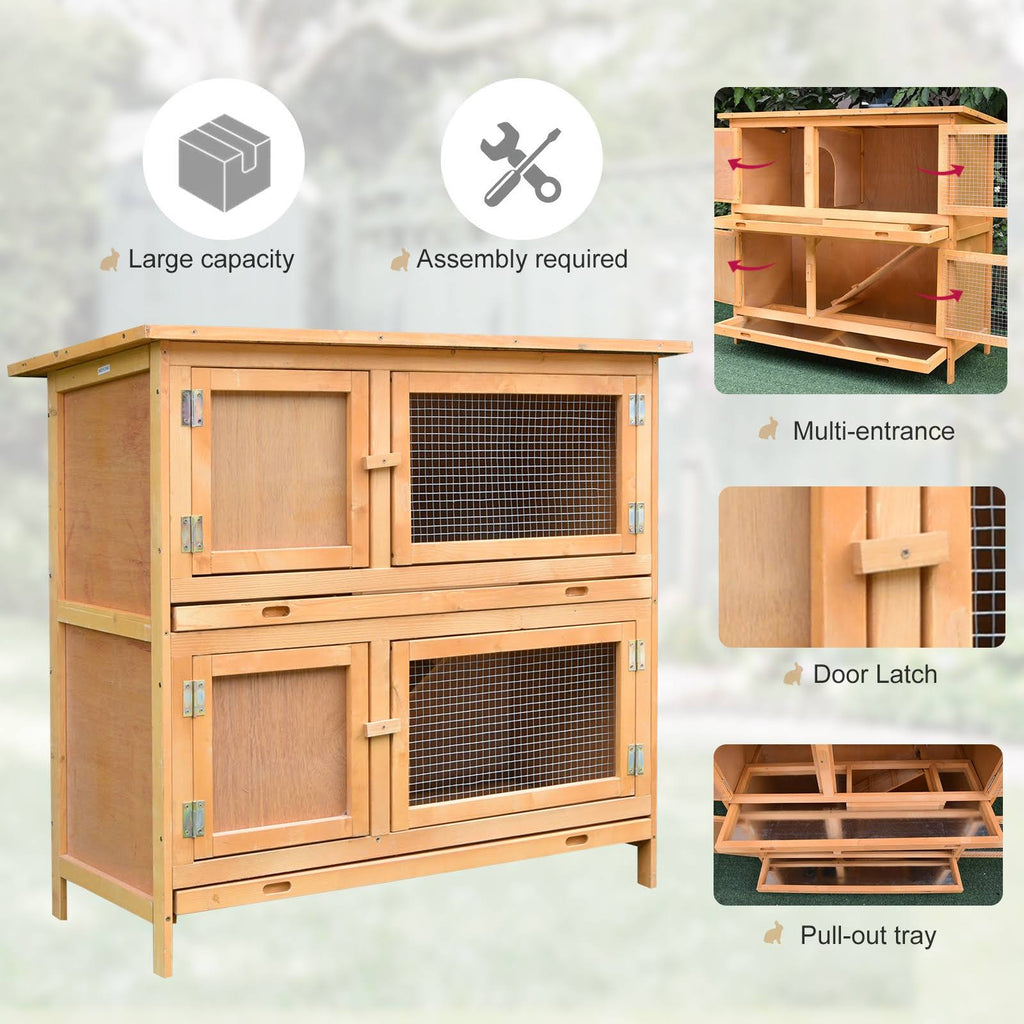 Solid Wood Rabbit Hutch V9355