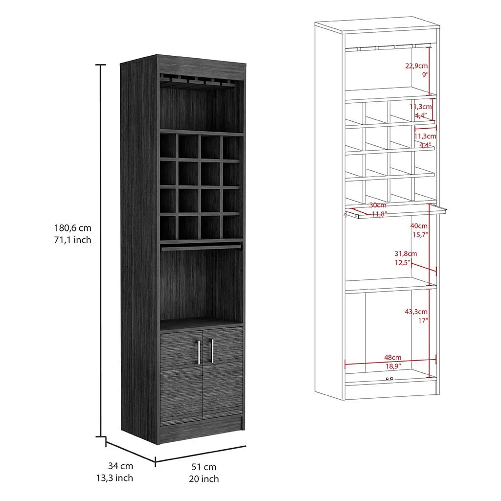 Smokey Oak Bar Cabinet B9061