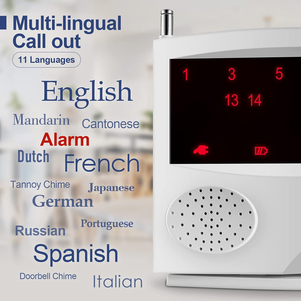 Wireless Calling System with 10 Waterproof Call Buttons and 1 Monitoring Unit L66731