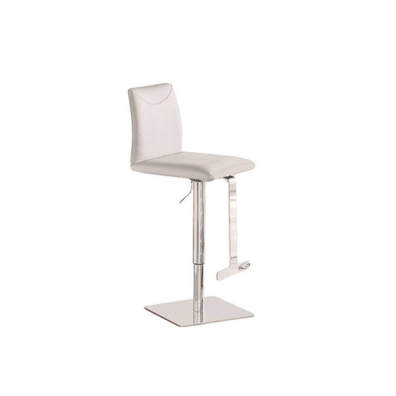 White Leather Bar Stool T475
