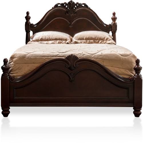 Queen Cherry Traditional Bed H95421