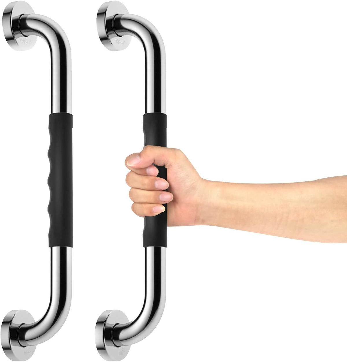 2 Pack 24 Inch Chrome Stainless Steel Shower Grab Bar C65974