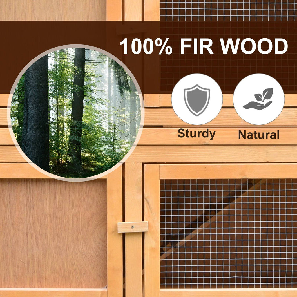Solid Wood Rabbit Hutch V9355
