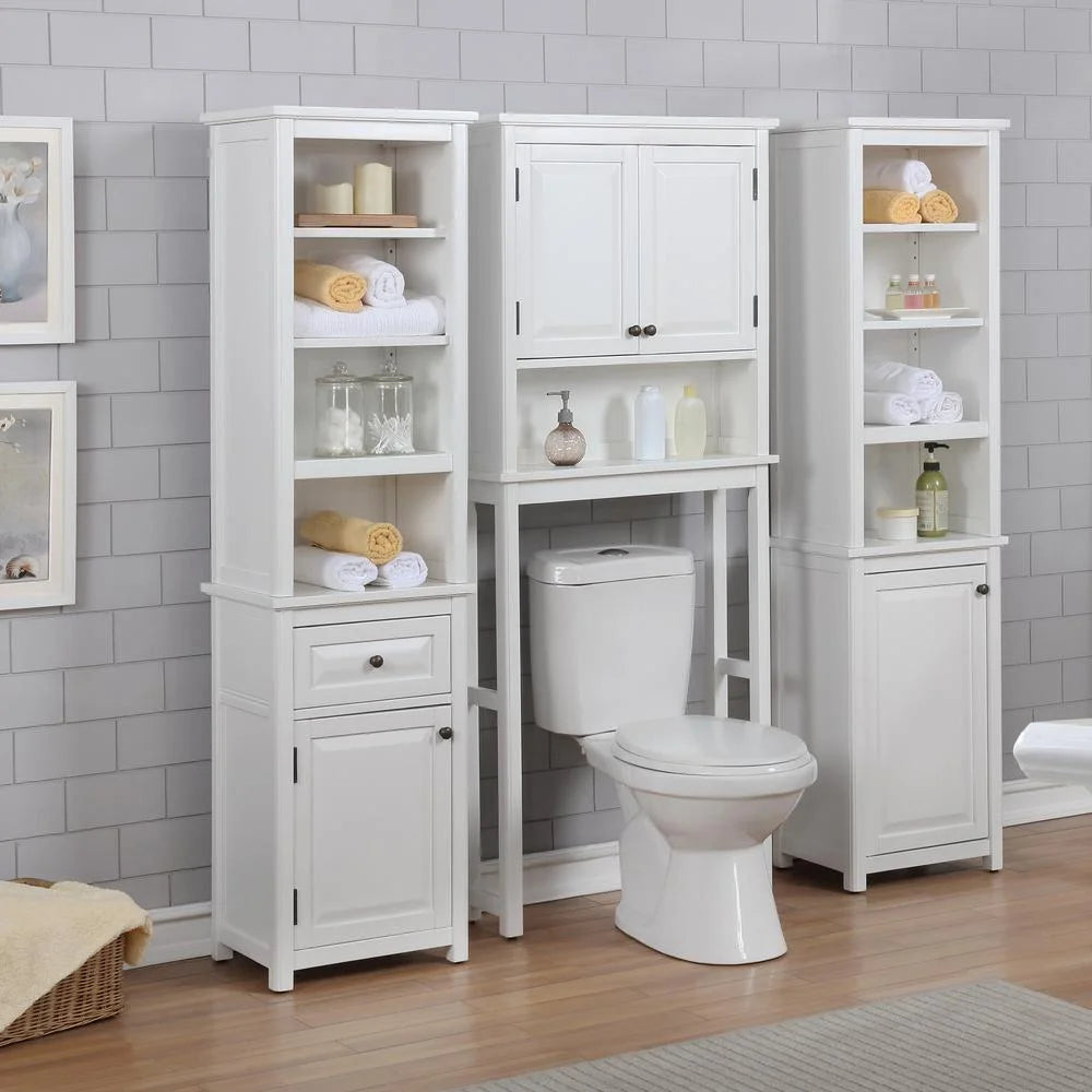 Over the Toilet Storage with Upper Cabinet and Open Shelf V58180