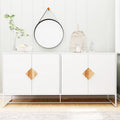 White Wood Sideboard with 4 Doors and 2 Storage M972