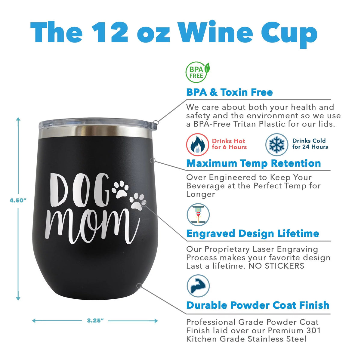 12 oz Engraved Red Wine Cup V97004