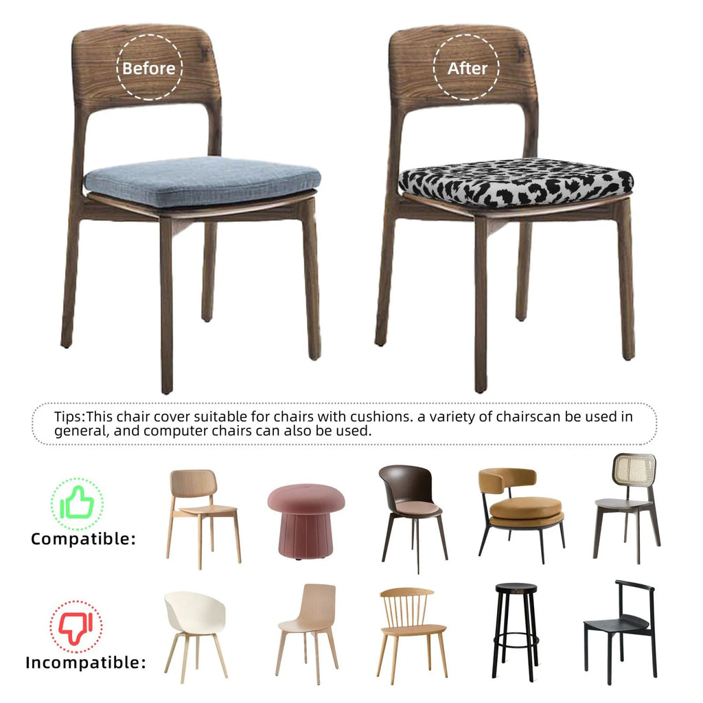 Leopard Print Dining Chair Seat Covers R987303