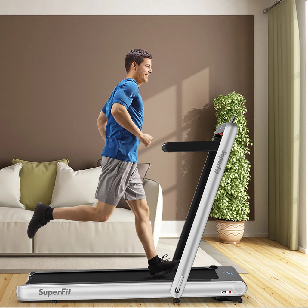 4.75HP 2 In 1 Folding Treadmill White Z79504