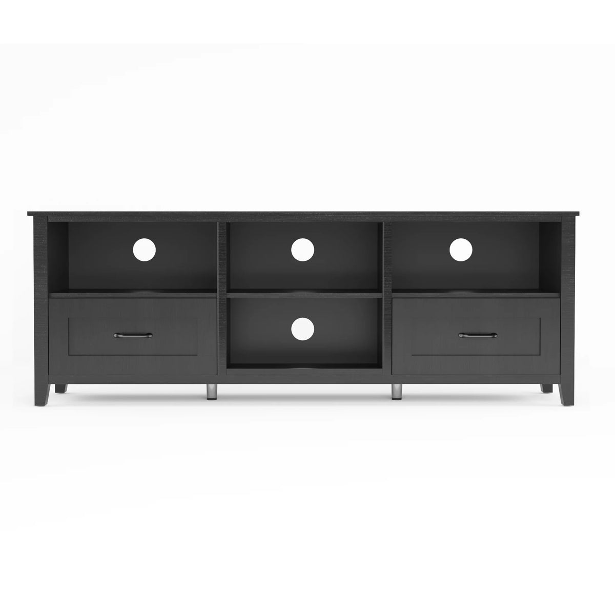 Black TV Stand with 2 Drawers and 4 Storage Compartments R48619