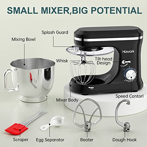 Electric Stand Mixer 6.5QT Stainless Steel Bowl Cream White U47475