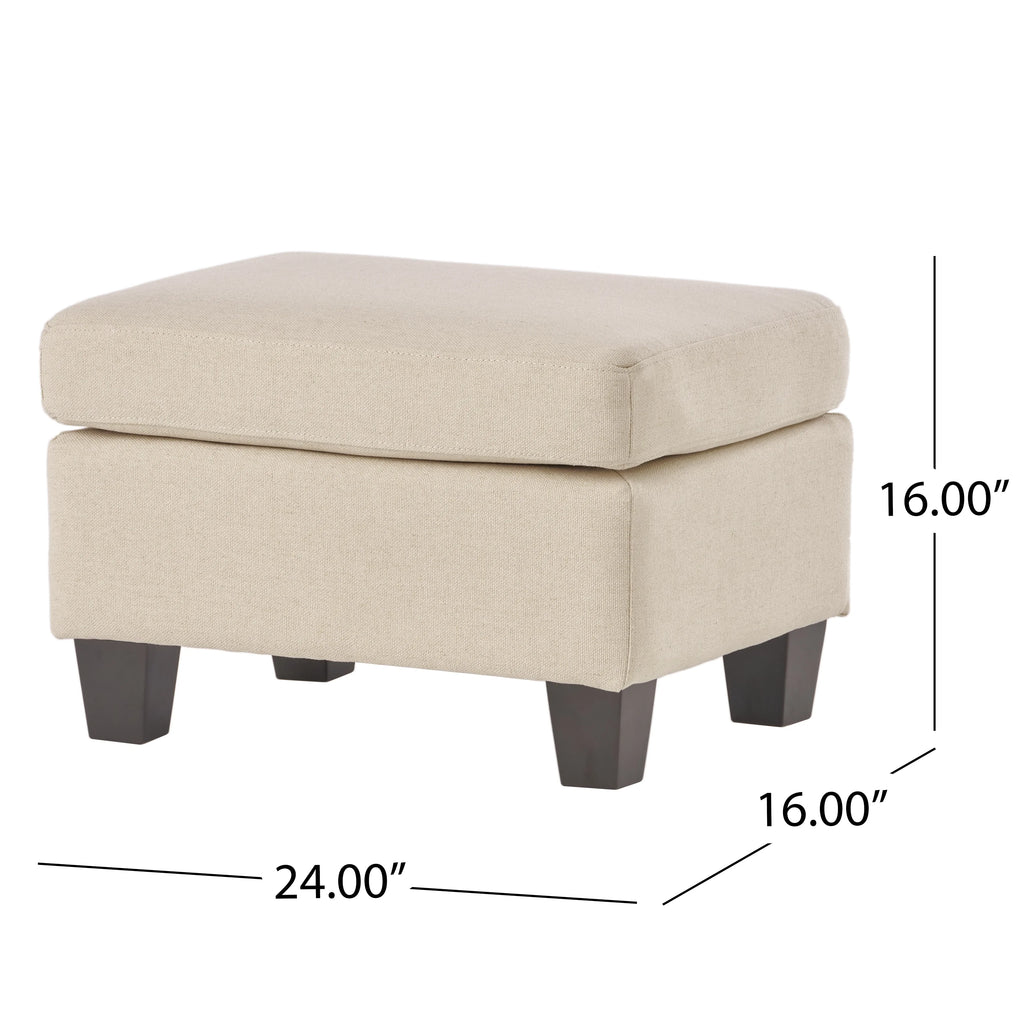 Rectangular Linen Fabric Ottoman Q895