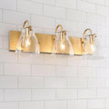 Clear Glass Gold 3-Light Wall Sconce Z555012