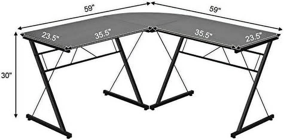 L-Shaped Corner Computer Desk with Round Corner G8654
