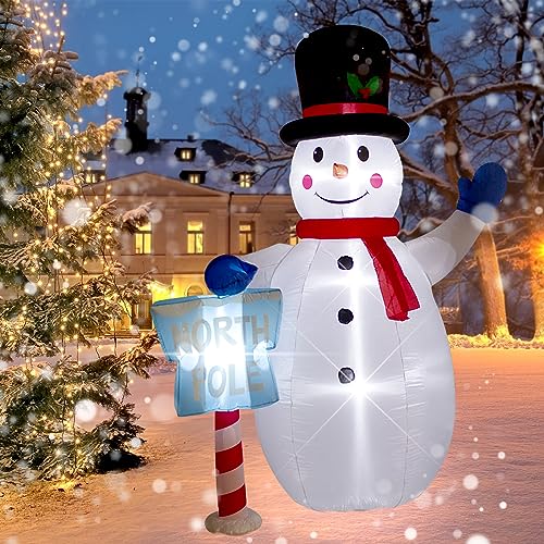 8 Foot Inflatable Snowman Penguin Decoration with LED Lights Q28004