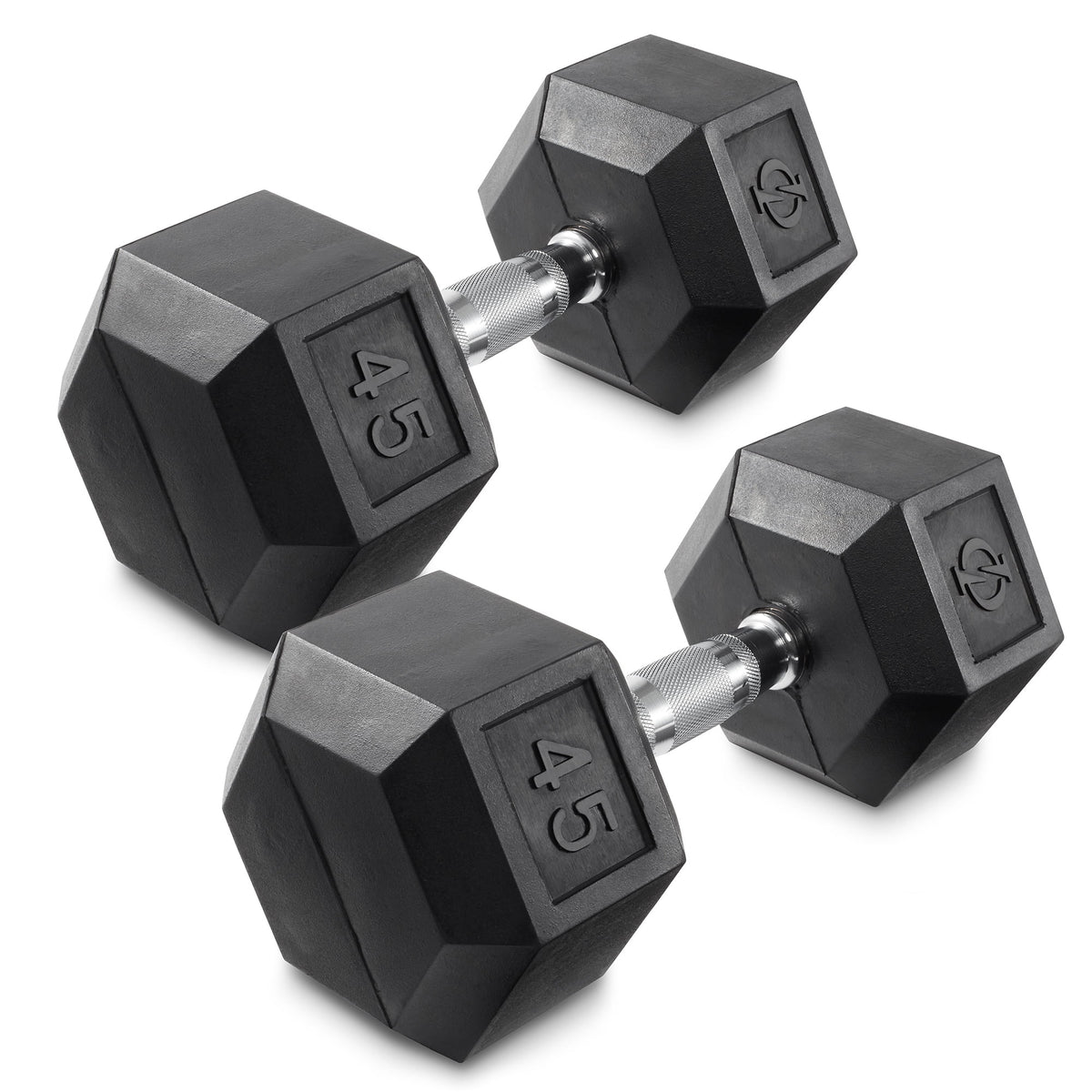 45 lb Pair Rubber Coated Hex Dumbbell X66161