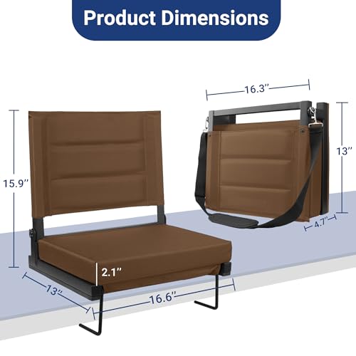 Portable Bleacher Seats with Back Support and Padded Cushion U21238