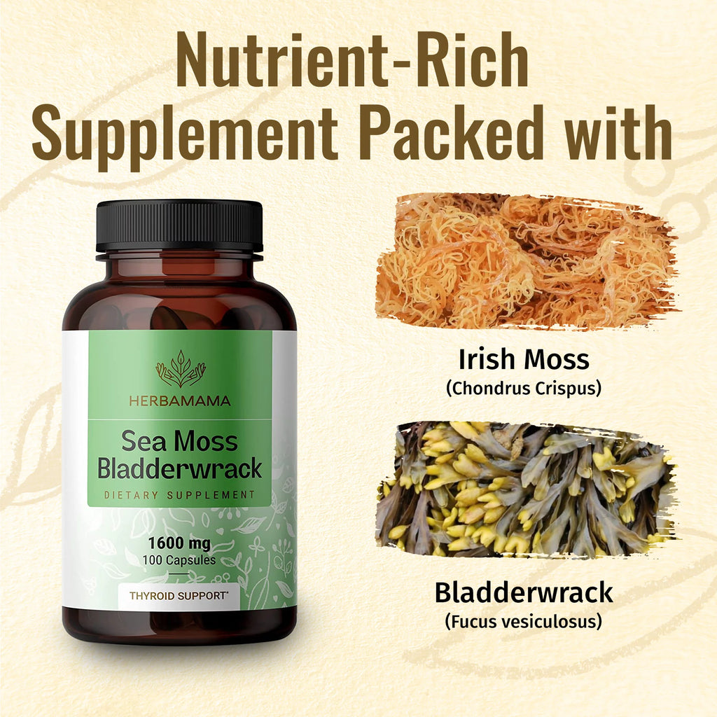Sea Moss & Bladderwrack Capsules 250 Caps K649