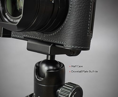 Black Leather Camera Half Case with Metal Grip Y5308