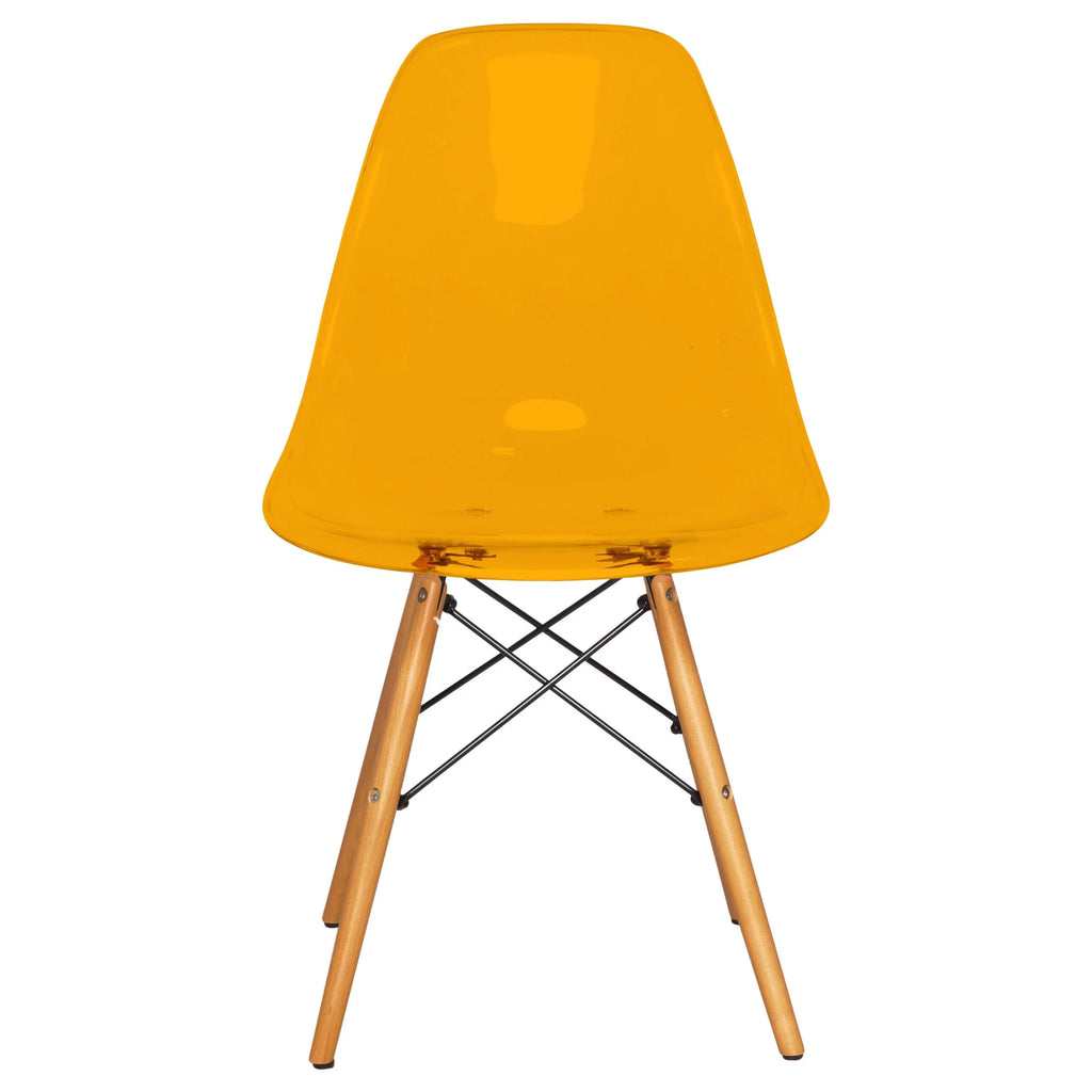 Transparent Orange Molded Side Chair Set of 2 J2773