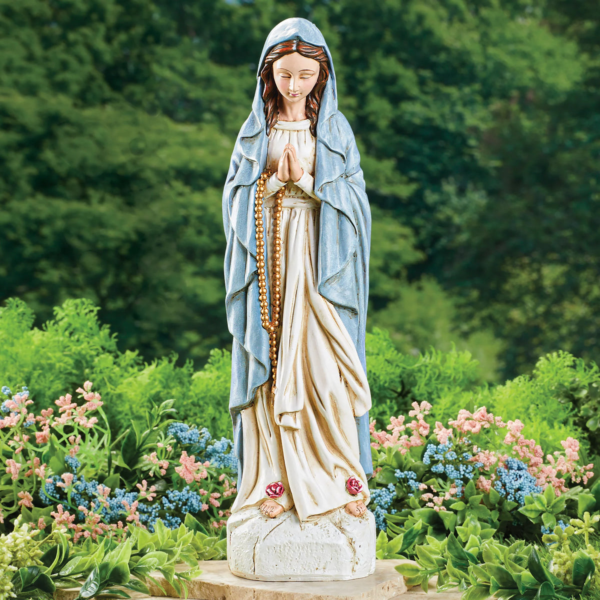 Hand-Painted Virgin Mary Garden Statue U7439