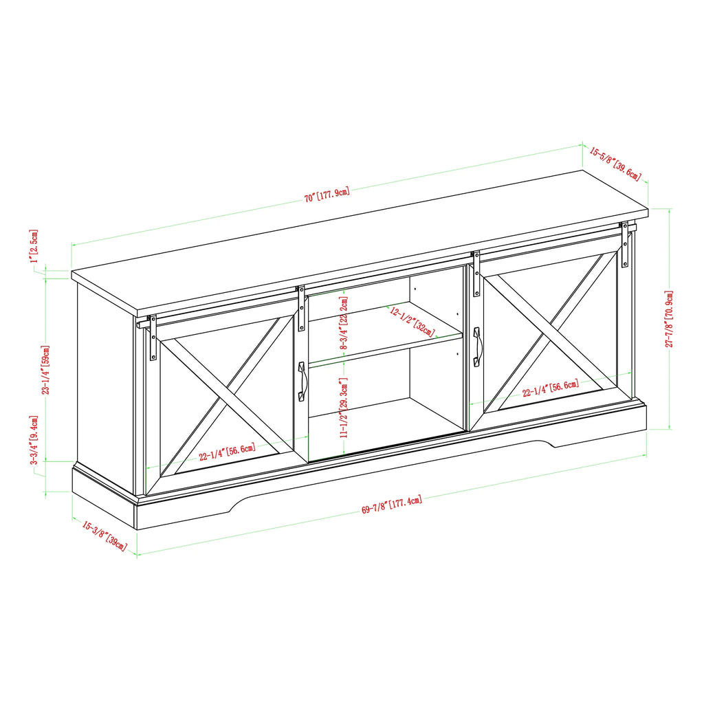 Reclaimed Barnwood Sliding Door TV Stand S37733