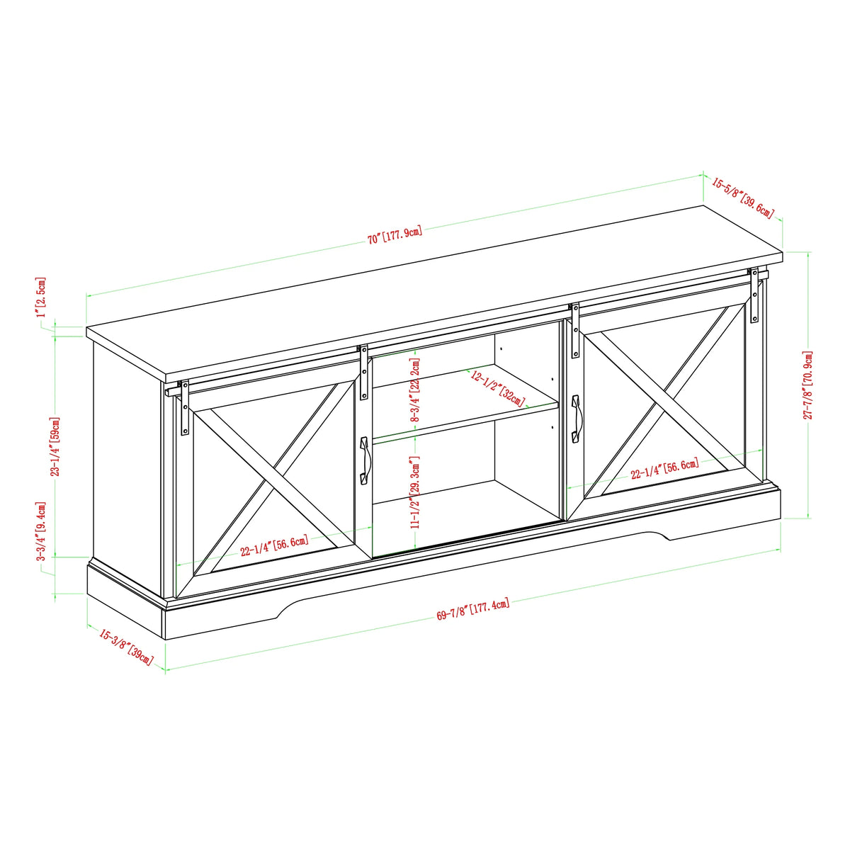 Reclaimed Barnwood Sliding Door TV Stand S37733