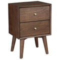Dark Brown Wood 2 Drawer Nightstand Z940627