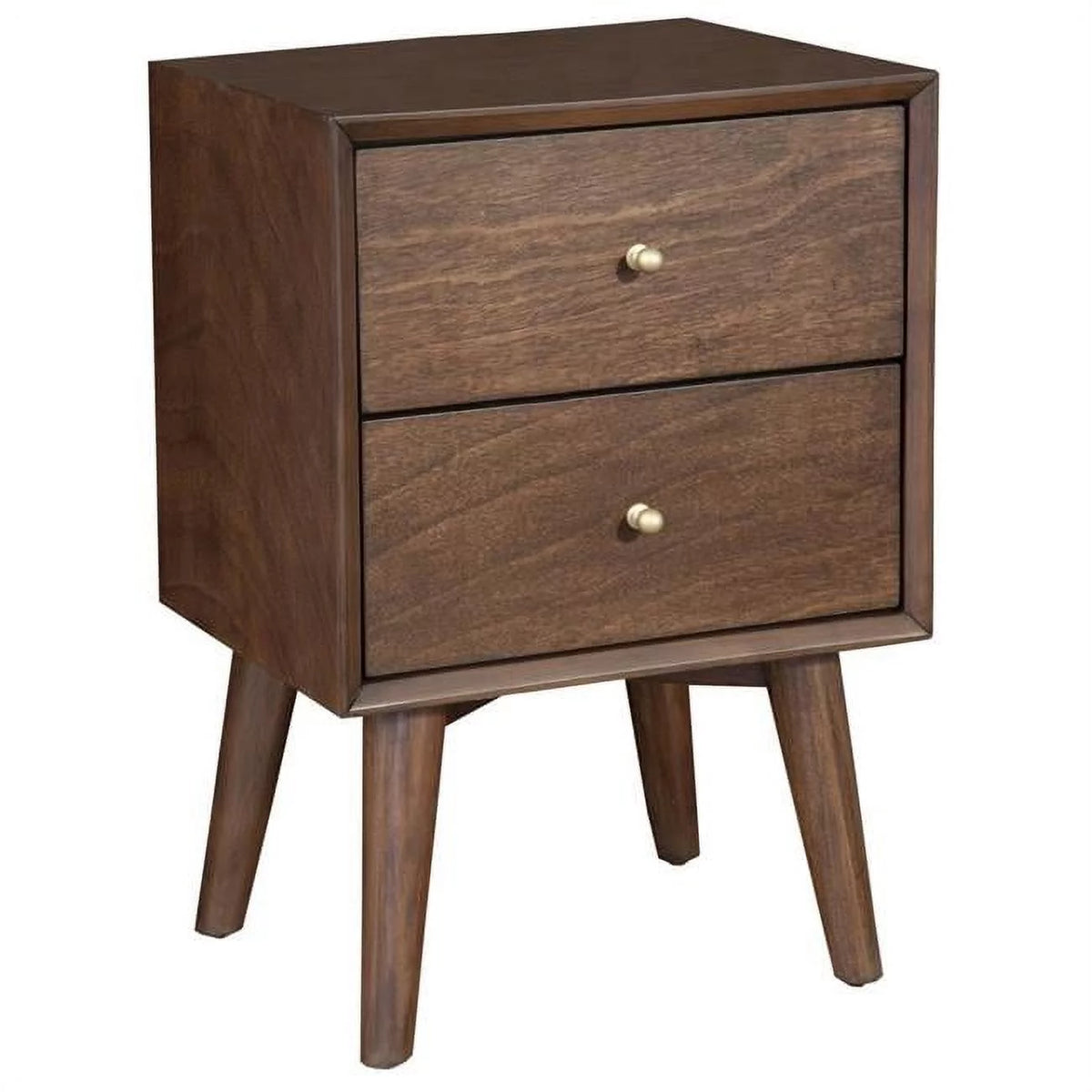 Dark Brown Wood 2 Drawer Nightstand Z940627