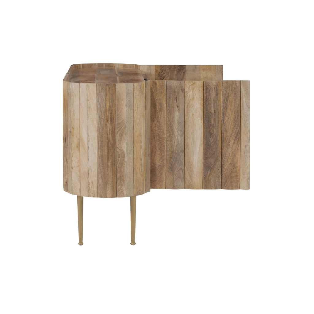 Wood and Iron Console Table with Shelves L125272