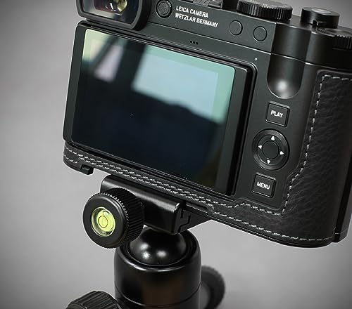 Black Leather Camera Half Case with Metal Grip Y5308