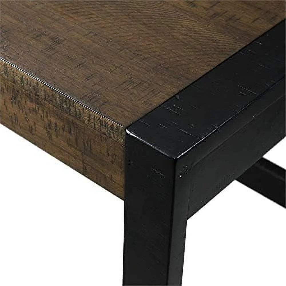 Walnut and Taupe Fabric Sofa Bar Table Set with 3 Upholstered Stools K7580