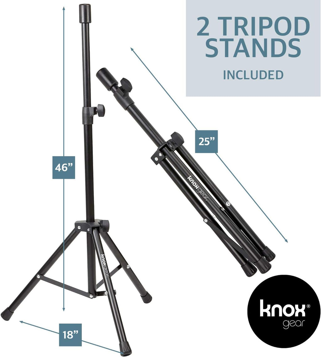 8 Channel Bluetooth PA System with Wired Microphone and Tripods S29626