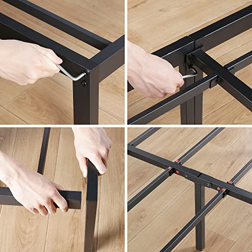 18 Inch Heavy Duty Steel Slat Anti-Slip Platform Bed Frame, Black, Full Size V4250