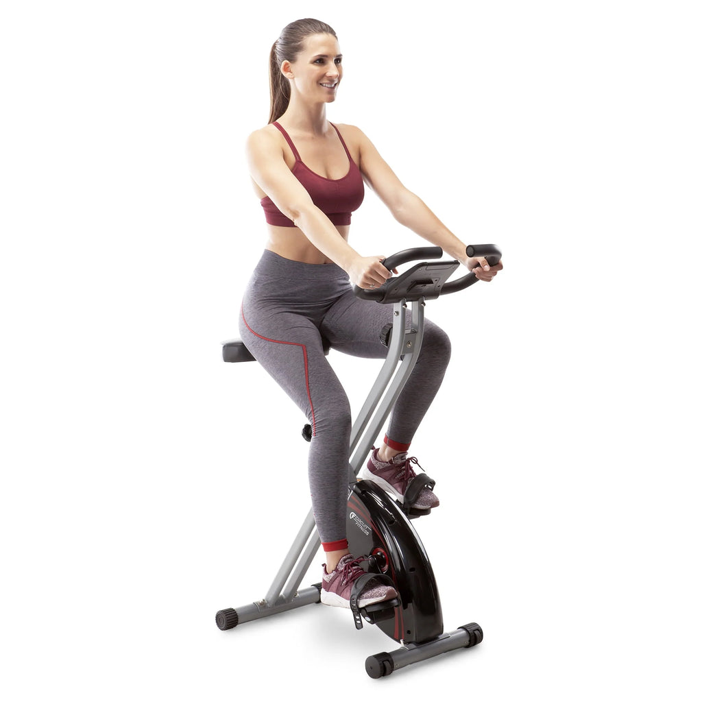 Folding Upright Exercise Bike with Adjustable Resistance T825683