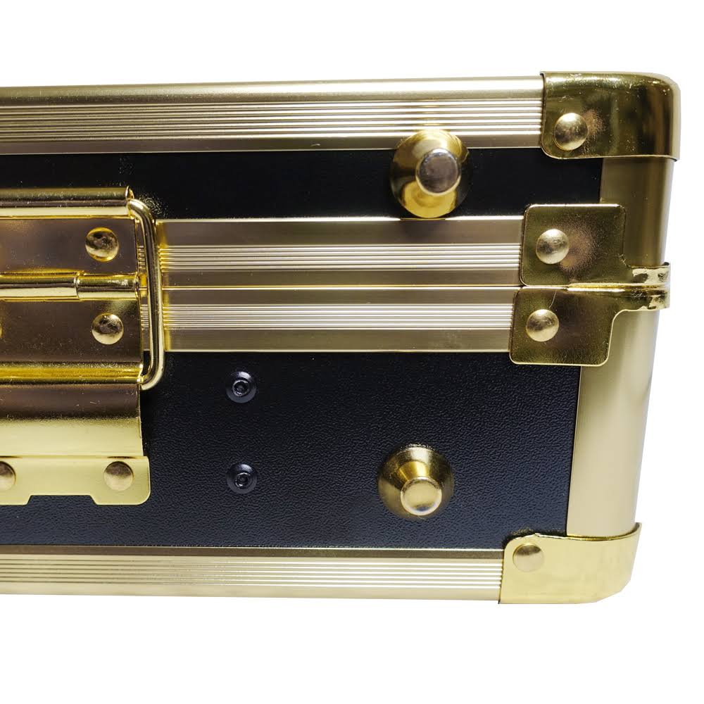 Black/Gold Frame Barber Case with Lock O96097
