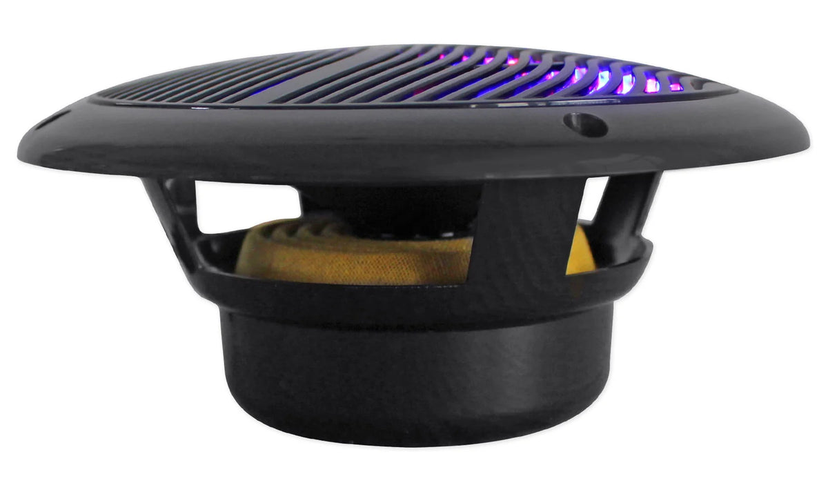 Black 6.5 Marine Speakers with Multi Color LED C4076