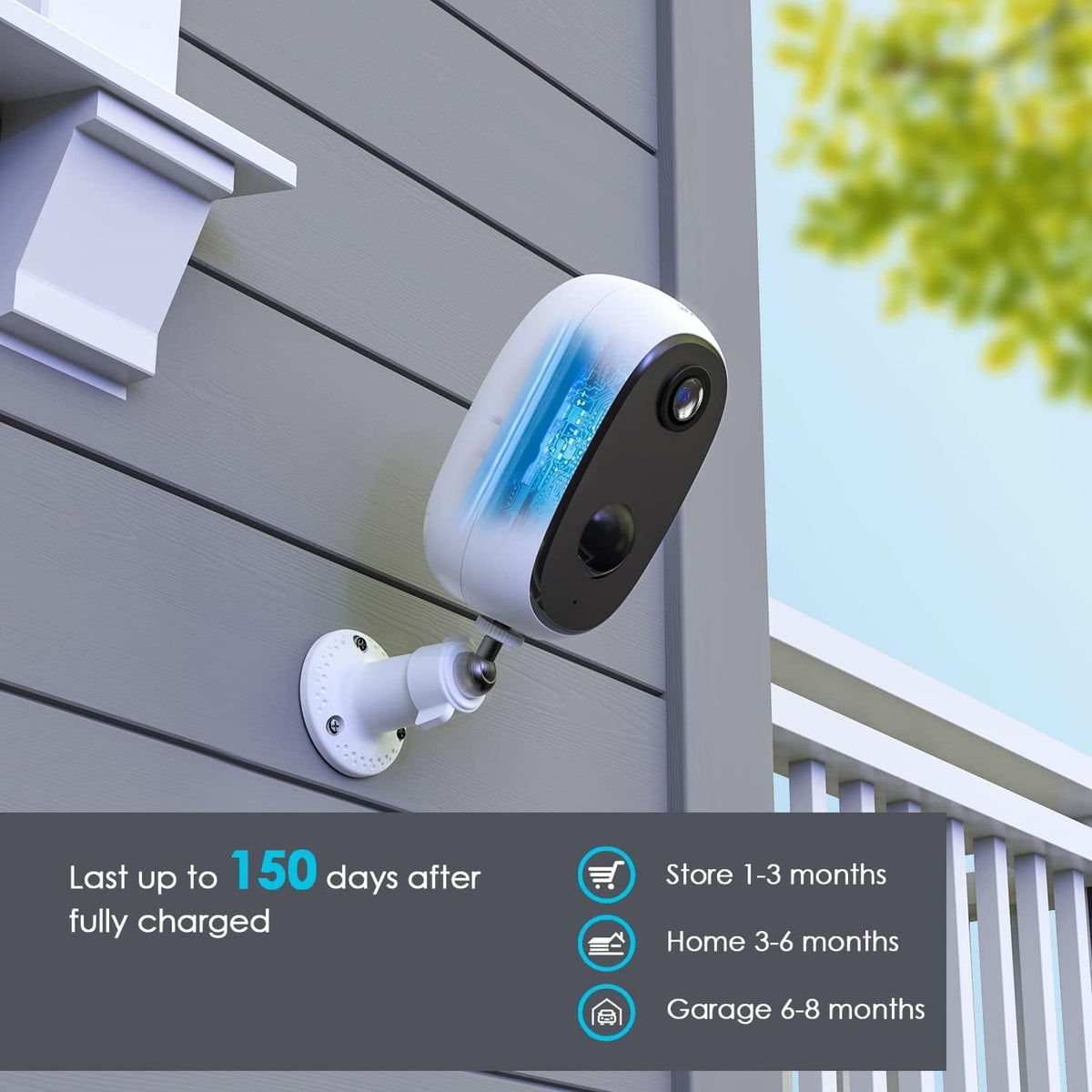 Battery Powered WiFi Wireless Security Camera 1080P Waterproof A739488