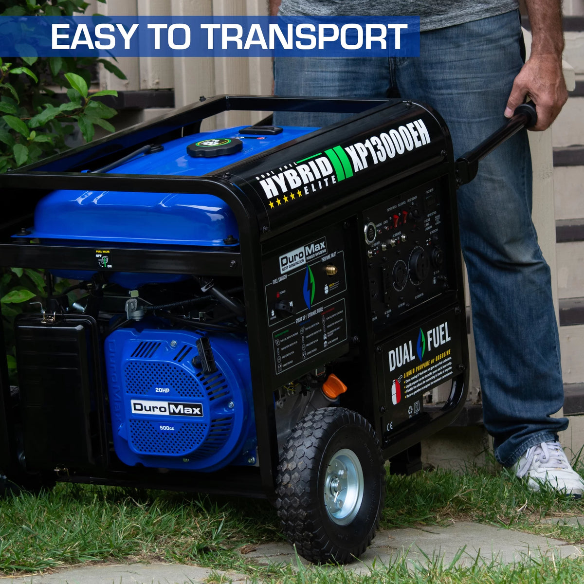 13,000-Watt 500cc Portable Hybrid Gas Propane Generator T82813