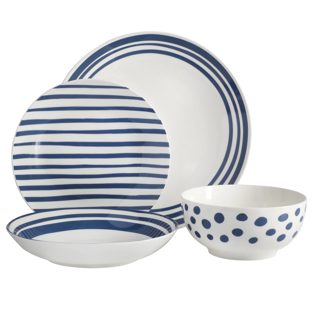 Light Blue 16-Pieces Fine China Dinnerware Set W391619