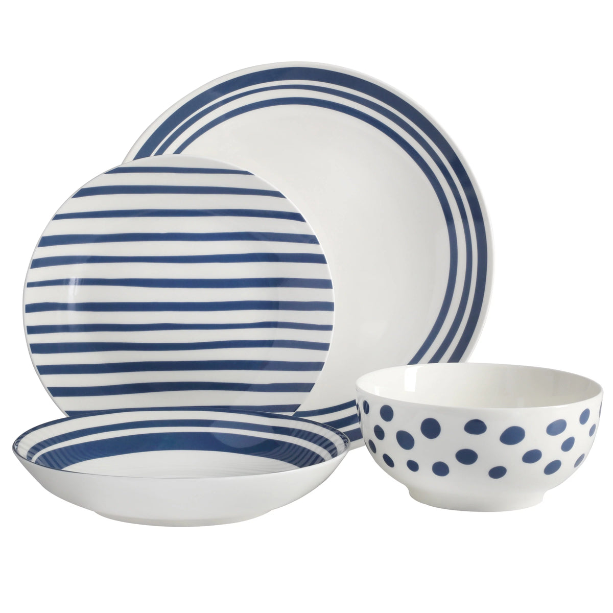 Light Blue 16-Pieces Fine China Dinnerware Set W391619