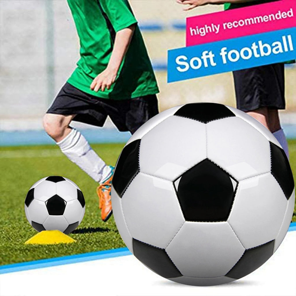 Size 5 PU Leather Black White Soccer Balls U356