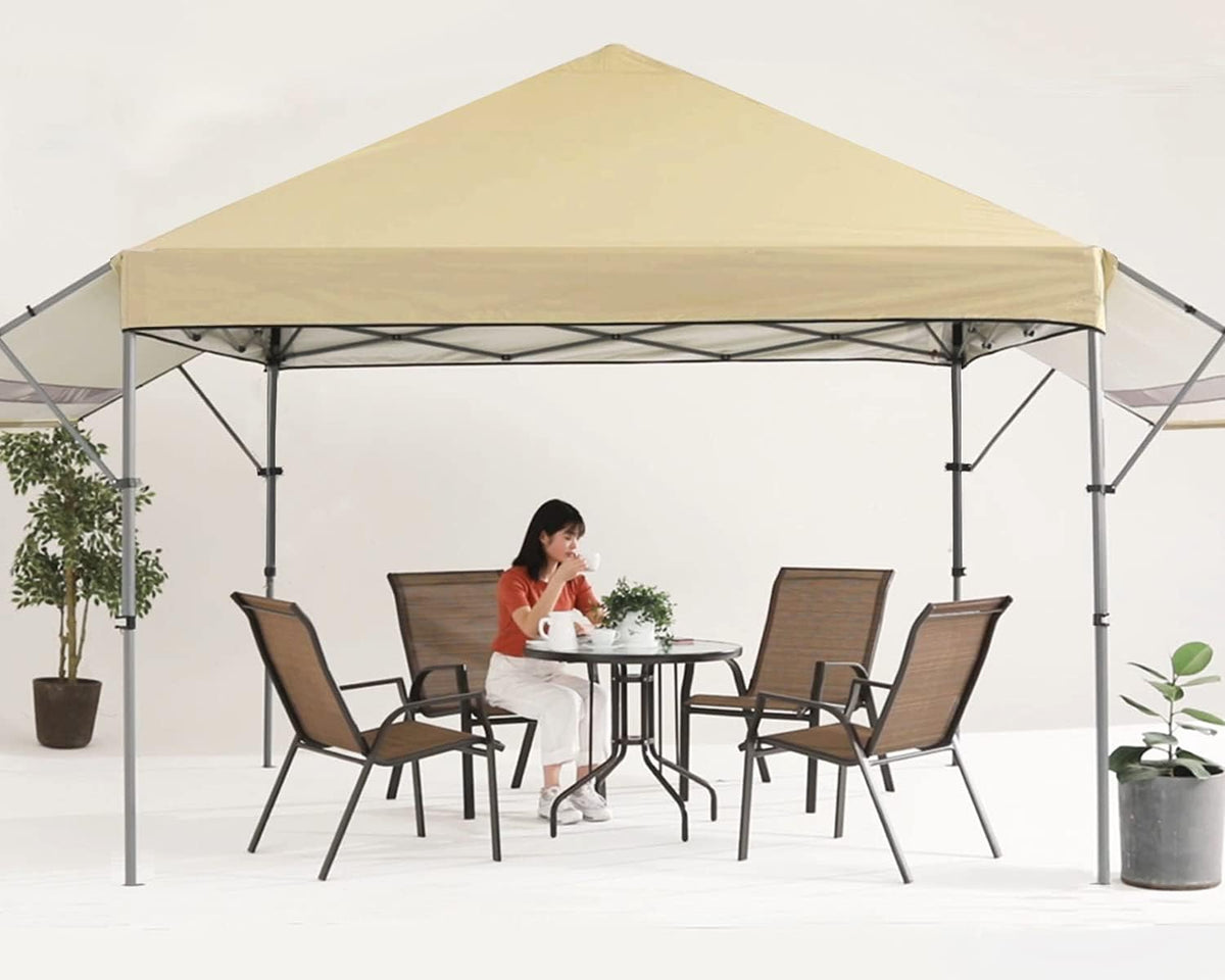 10x10 Pop-up Canopy Tent with Double Awnings Dark Gray T5285