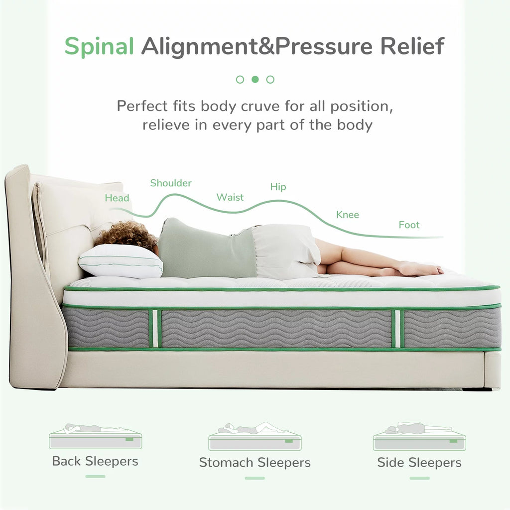 10" Pocket Spring Memory Foam Hybrid Mattress, Full Size D59435