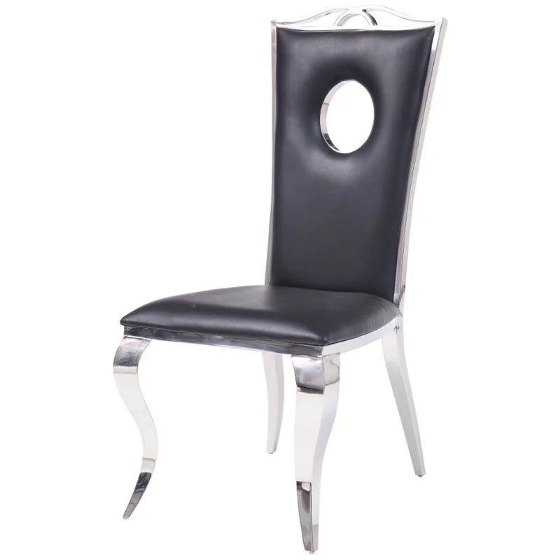 5-Piece Dining Table & 4 Stainless Steel Side Chairs B881708