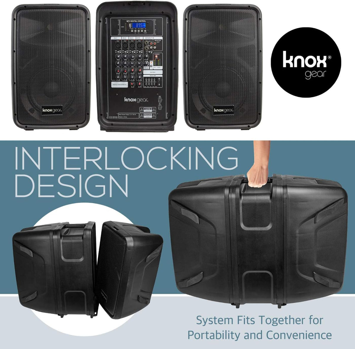 8 Channel Bluetooth PA System with Wired Microphone and Tripods S29626