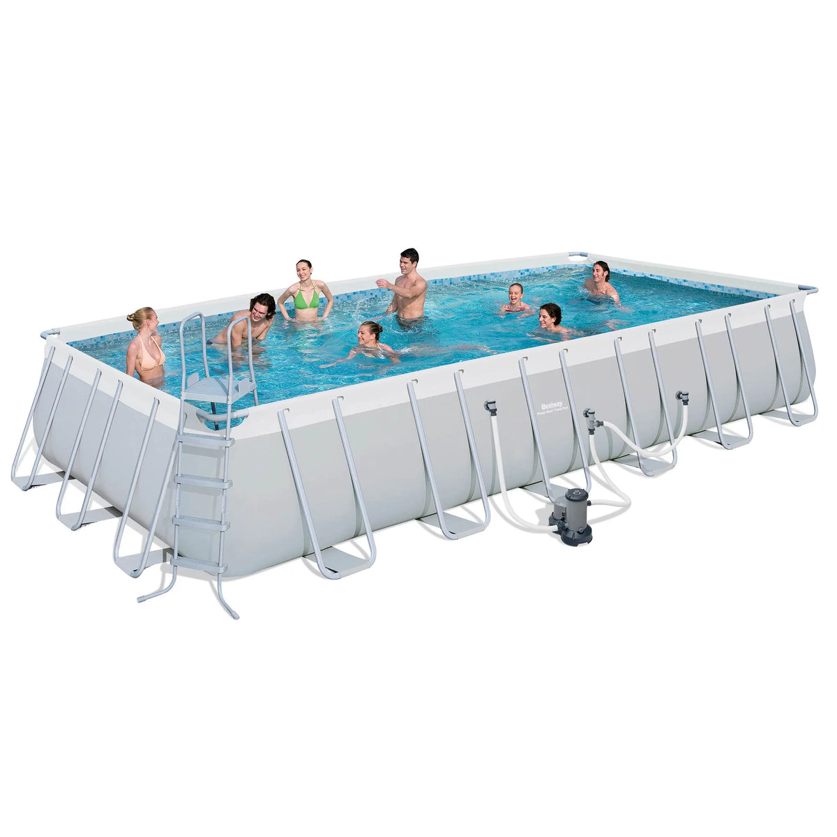 24 x 12-Foot Rectangular Above Ground Swimming Pool Set with Pump K8859