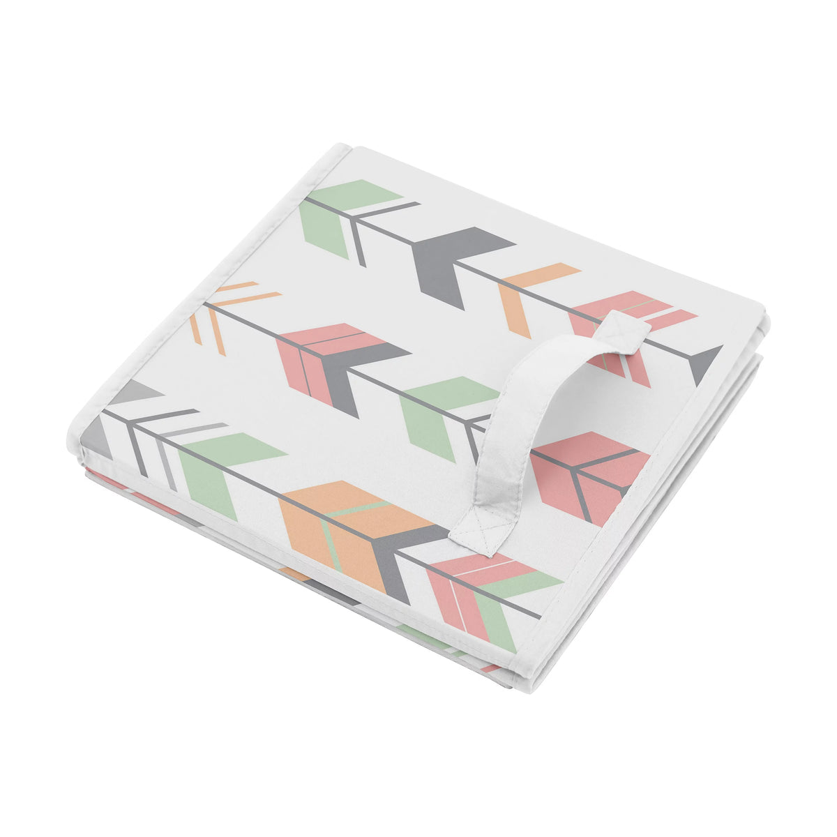 Grey Coral and Mint Storage Fabric Toy Box W84883