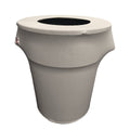 Stretch Spandex Trash Can Cover 55 Gal Round Light Gray B90250